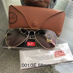 Rayban sunglasses 001/3e 58mm gold/pink mirror!